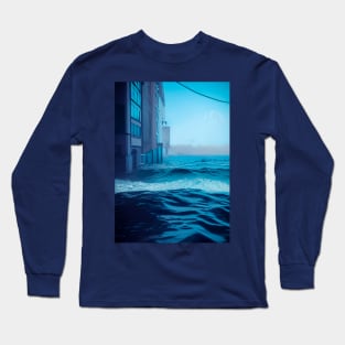 The Ocean Sea Wave In City. Long Sleeve T-Shirt